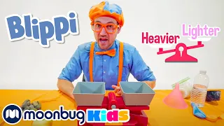 Blippi Learns About Weight - Heavier or Lighter? | Blippi Visits | Moonbug Kids