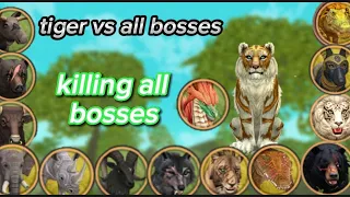 wildcraft : KILLING ALL BOSSES 🤯😱 ( tiger family- single player))