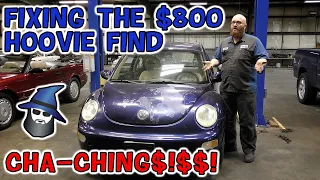 Cha-Ching$$$ CAR WIZARD finds lots of costly repairs in this '02 VW Beetle $800 auction buy