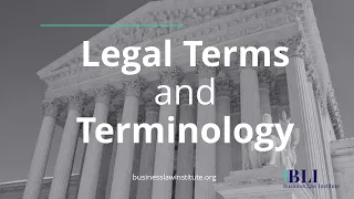 Legal Terms and Terminology