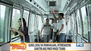 Ilang LGU, interesado sa paggamit ng Pinoy-made trains