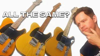 MASSIVE Butterscotch Telecaster Comparison! - Squier Affinity VS Classic Vibe 50s VS Fender Player