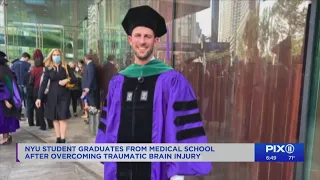 NYU student graduates from medical school after overcoming injury