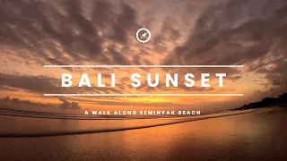 Bali Sunset Walk - Seminyak Beach | 4K ASMR