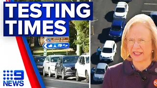 Long queues form at Queensland COVID-19 testing sites | 9 News Australia