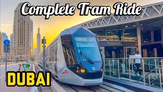 Dubai Tram Complete Ride | HDR 60FPS | JBR to Palm Jumeirah | Sights and Drives