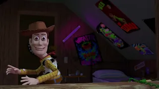 Toy Story reversed-Buzz falling down in Sid's house