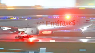 PlaneSpotting During STORM Louis - Heavy Rain/Wind at Schiphol Airport - RARE Runway 27 Usage ONLY