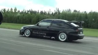 Porsche 996 X50 GT2 AWD  540hp vs Saab 900GTR Nordic 440hp