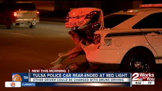 Driver slams into Tulsa Police cruiser