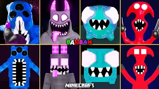 Garten of Banban 7 ALL JUMPSCARES vs MINECRAFT | Evil Givanium Creatures, Naughtified Banban