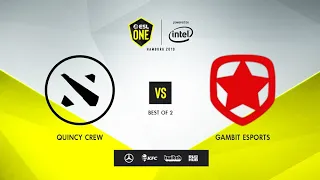 Quincy Crew vs Gambit Esports, ESL One Hamburg 2019, bo2, game 1 [4ce & Lex]