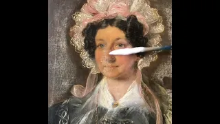 Time lapse cleaning of heavily bloomed varnish #paintingrestoration #timelapse #satisfying