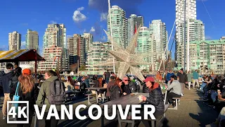 【4K】Vancouver Weekend Walk - Granville Island, Public Market, Sea Village (Binaural City Sounds)