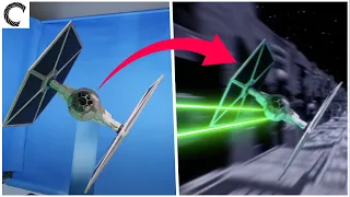 We Remade A STAR WARS TIE FIGHTER Scene Using PAPER MODELS!