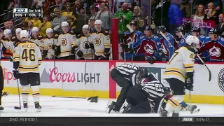 Adam McQuaid fights Nikita Zadorov 10/11/17