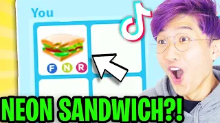 Can We Use ADOPT ME TIK TOK HACKS To GET A NEON SANDWICH!? (ACTUALLY WORKED!)