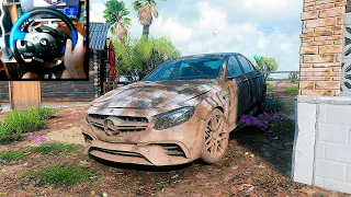Rebuilding Mercedes-Benz AMG E63 S - Forza Horizon 5 | Thrustmaster T150RS Gameplay.