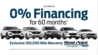 As Low As 0% Financing For 60 Months On New Fords