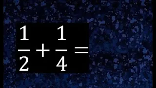 1/2 mas 1/4 . Suma de fracciones heterogeneas , diferente denominador 1/2+1/4