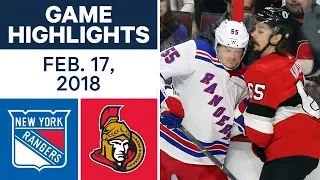 NHL Game Highlights | Rangers vs. Senators - Feb. 17, 2018