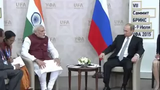 PM Shri Narendra Modi meets President of Russia Vladimir Putin