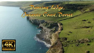 Dancing Ledge, Jurassic Coast, Dorset, UK By Drone - 4K