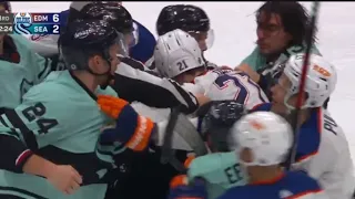 Edmonton Oilers Vs Seattle Kraken Scrum