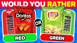 Would You Rather RED vs GREEN Food Edition! 🍎🍏