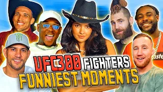 UFC 300 fighters funniest moments W/ Alex Pereira, Charles Oliveira, Justin Gaethje, Jamahal Hill...
