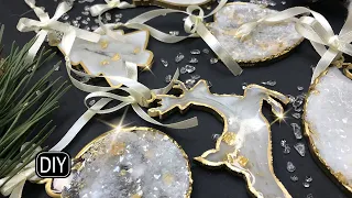 RESIN CHRISTMAS TOYS WITH CRYSTALS and decor.