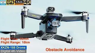 XKZN-188 Obstacle Avoidance 3-Axis Gimbal 4K-Video Long Range Drone – Just Released !