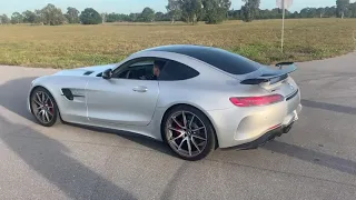 Mercedes AMG GTR and R8 Competition launch control, fly by, and donuts!