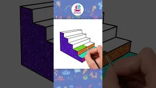 3D Stairs Easy Drawing #shorts #howtodraw #youtubeshorts #drawing #forkids #howtodraw