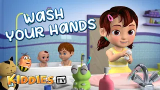 Wash Your Hands song for kids with lyrics | Best rhymes | Hygiene and fun for children | Kiddiestv