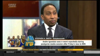 Andre Iguodala uses n word repeatedly during postgame media First Take