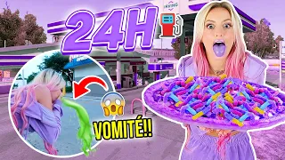 24 HORAS COMIENDO MORADO EN GASOLINERAS ⛽️💜  | Katie Angel