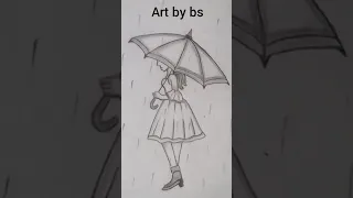 Girl with umbrella drawing😍.                    #shorts#drawing