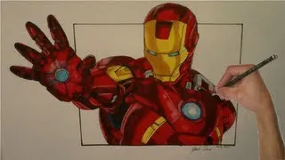 Realistic Iron Man Drawing with Copic Markers