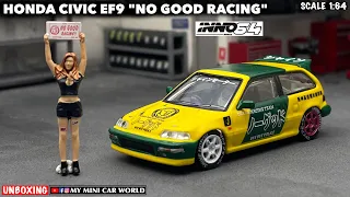 『MY MINI CAR WORLD』UNBOXING INNO64 1/64 HONDA CIVIC EF9 “NO GOOD RACING” WITH FIGURE