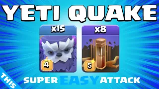 15 x Yetis + 8 x EQ = BASE CRUSHED!!! TH15 Attack Strategy | Clash of Clans