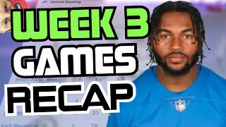 Week 3 Reactions: Fantasy Football and NFL Panic???