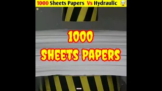 Hydraulic  Press Vs 1000 Papers  Sheets 🤯 Who Will Win ?#shorts #ytshorts