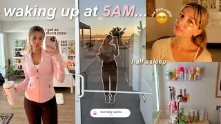 WAKING UP AT 5AM! half asleep but productive😵‍💫 morning routine