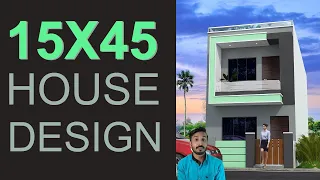 15X45 House plan with front 3d elevation by nikshail