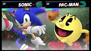 Super Smash Bros Ultimate Amiibo Fights   Request #10461 Sonic vs Pac-Man Stamina battle