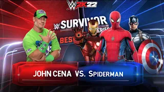 John Cena vs. Spider-Man Full Match at Survivor Series | WWE 2K22 | 4K