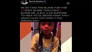 Boosie takes blame for a little girl defending her sister