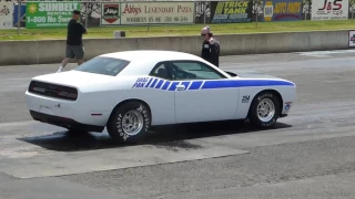 Dodge Challenger Drag Pak at Woodburn Dragway-Burnout