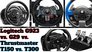 Logitech G923 vs. G29 vs. Thrustmaster T150 vs. T300 Review